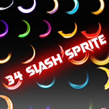 34 Slash Effect Spritesheet 2D