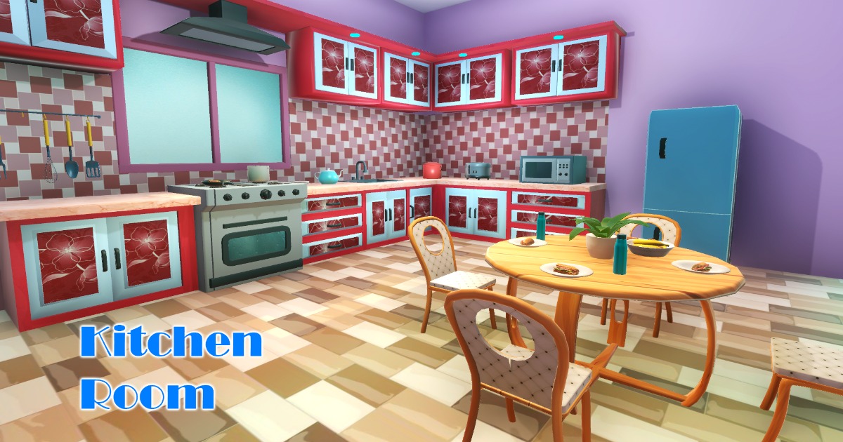 Kitchen Room low Poly Models | 3D Environments | Unity Asset Store