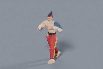 3D Fighting Character - Kazan, Humanoid Rigged Martial Artist