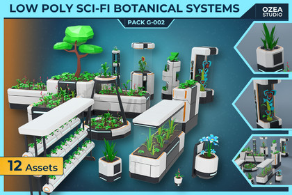 Low-Poly Sci-Fi Botanical Systems Pack G-002