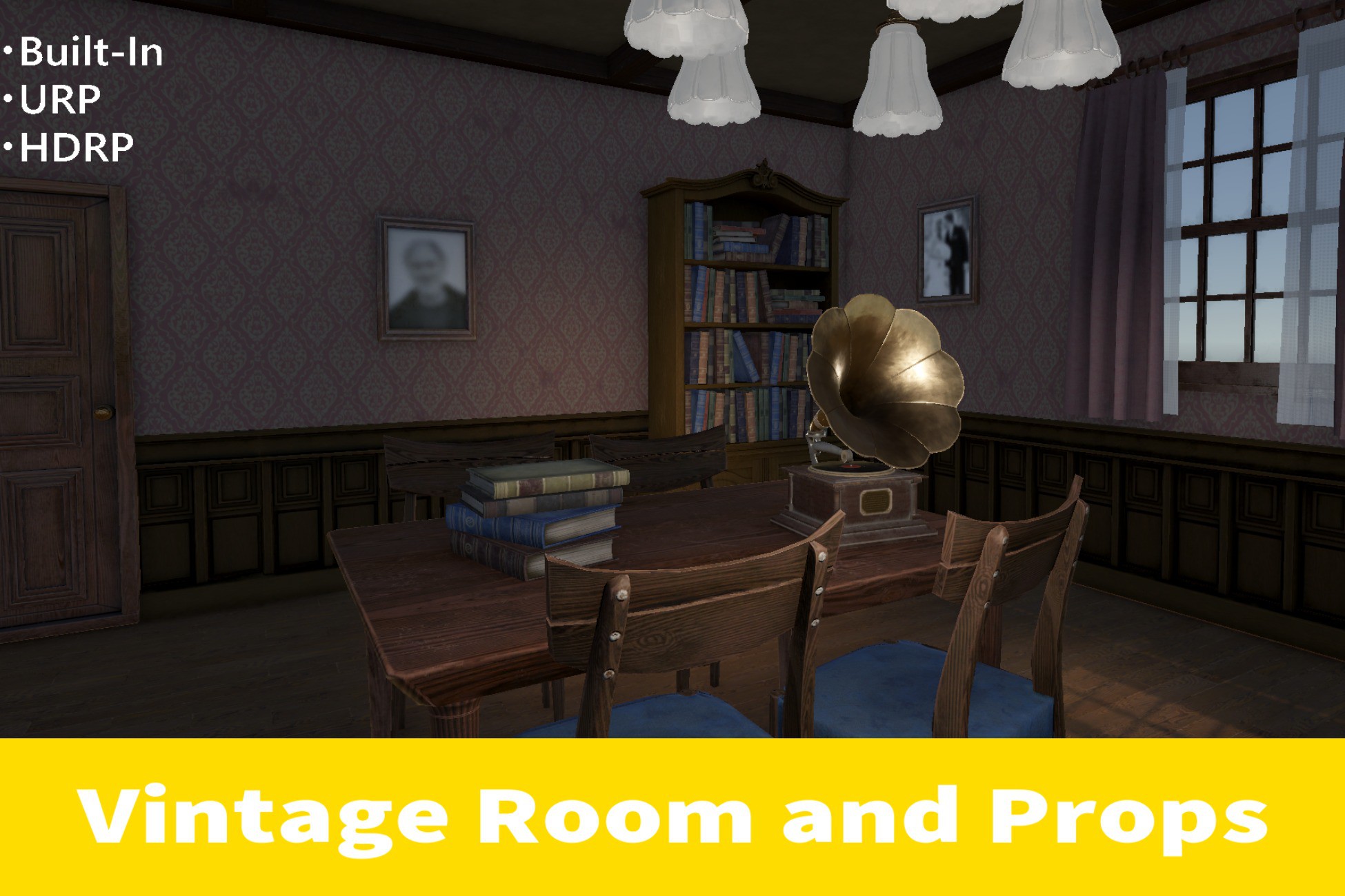 Vintage Room and Props | 3D Interior | Unity Asset Store