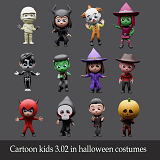Cartoon kids 3 02 in halloween costumes