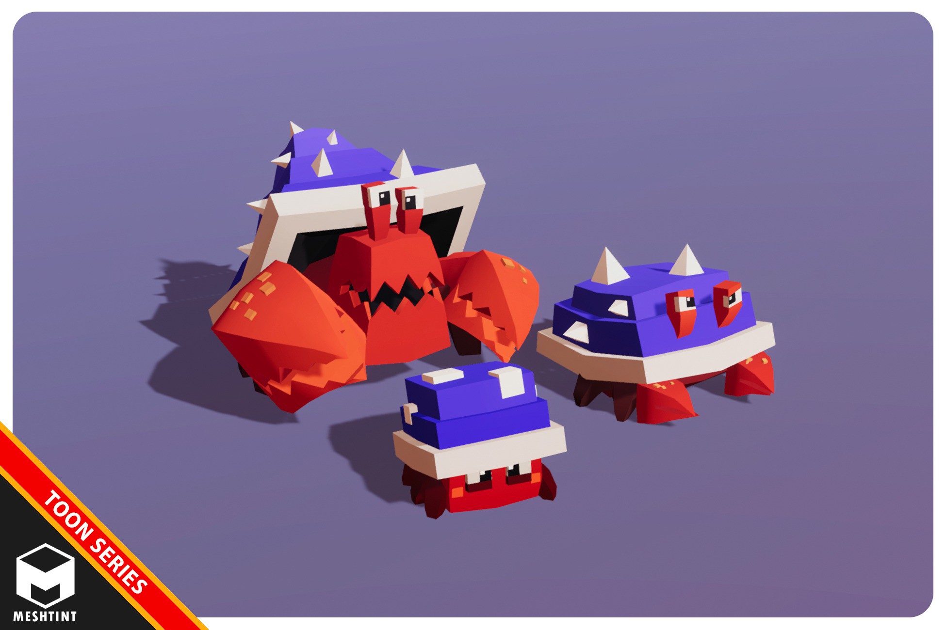 Shell Hermit Crab Evolution Pack Toon Series 3D Animals Unity Asset