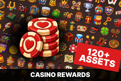 Casino Gambling Slots Poker Roulette Jackpot Rewards Icons Pack