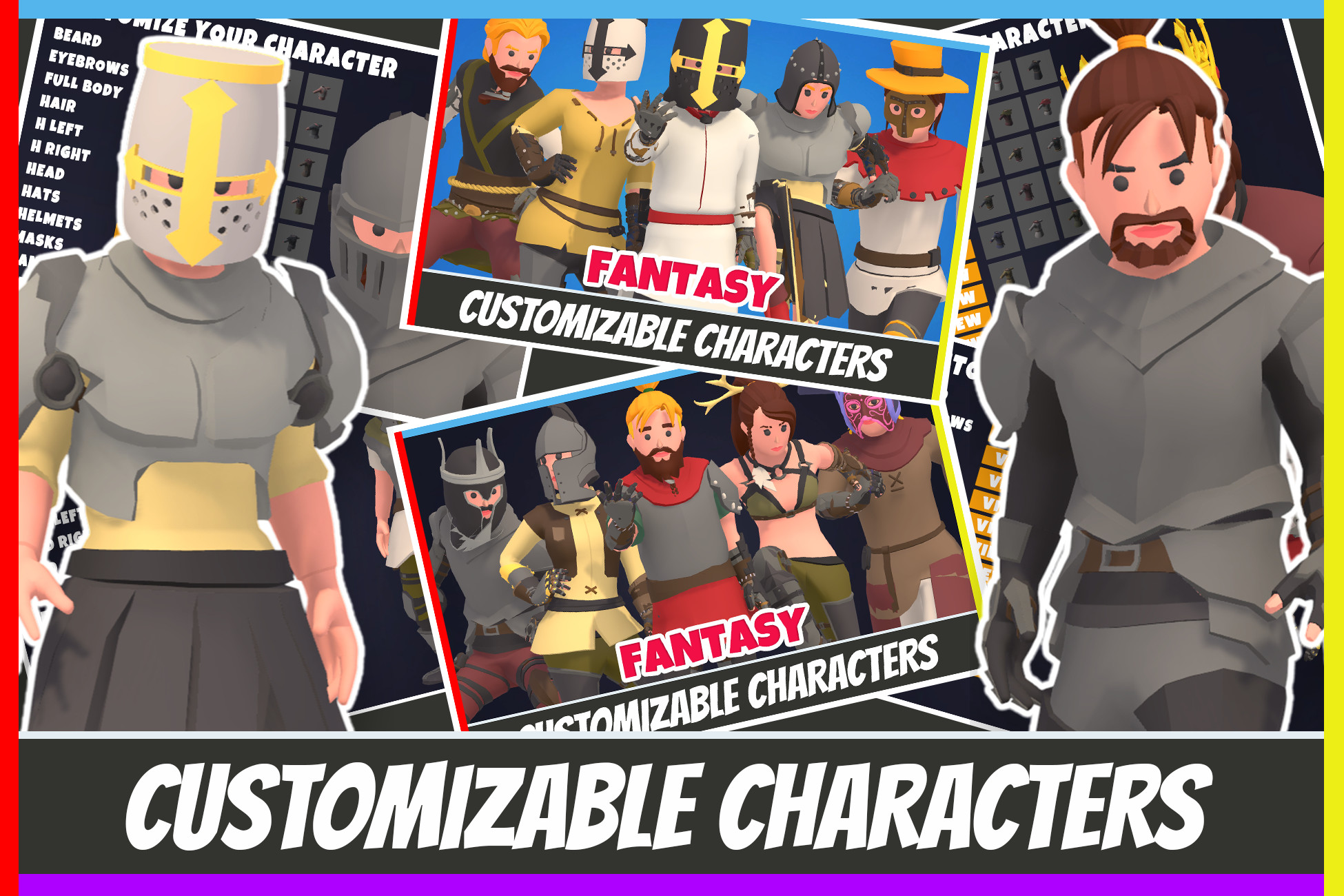 Customizable 3D Fantasy Characters Pack Vol 2 | 3D Humanoids | Unity ...