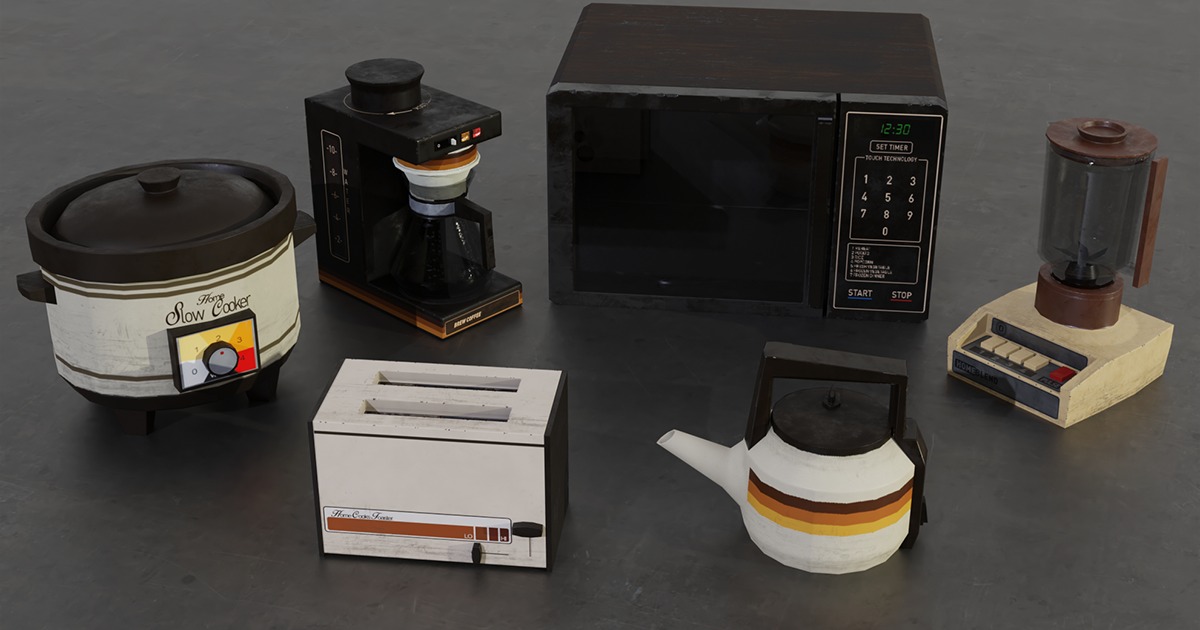 80s Kitchen Appliance Pack 3D Electronics Unity Asset Store