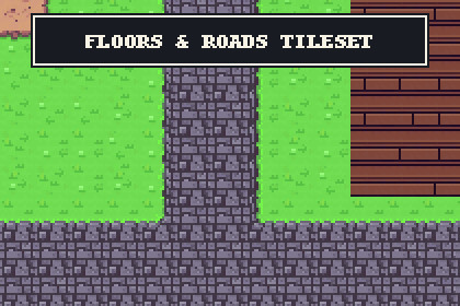 Floors & Roads Tileset — Autotile Pixel Art Roads, Floors & Rugs