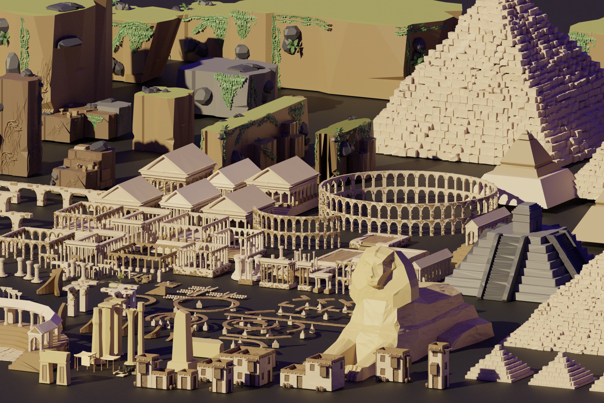 Ancient Textures Unity Low Poly Ancient Ruins | 3D Environments | Unity Asset Store