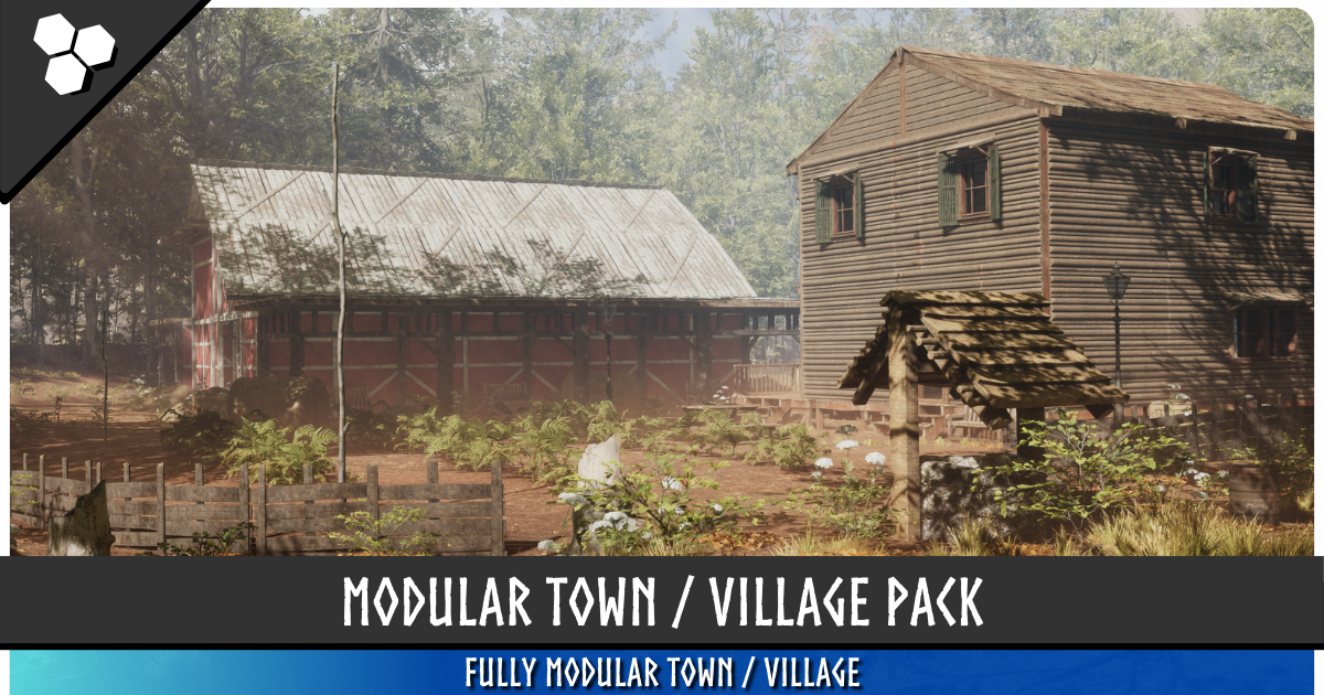 Unity Rural Town Map Modular Rural Town / Farm Environment (Medieval,Town,Village) | 3D ...