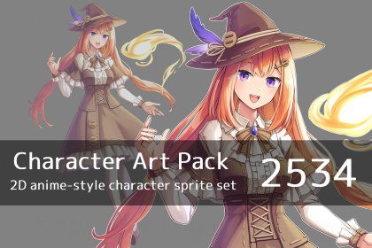 Anime Character Art Pack: 2534 - Image: Woman, wizard, adventurer, psychic