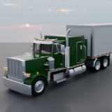 Realistic American Semi Truck + Box Trailer | 11 Truck + 8 Trailer Colors | PBR