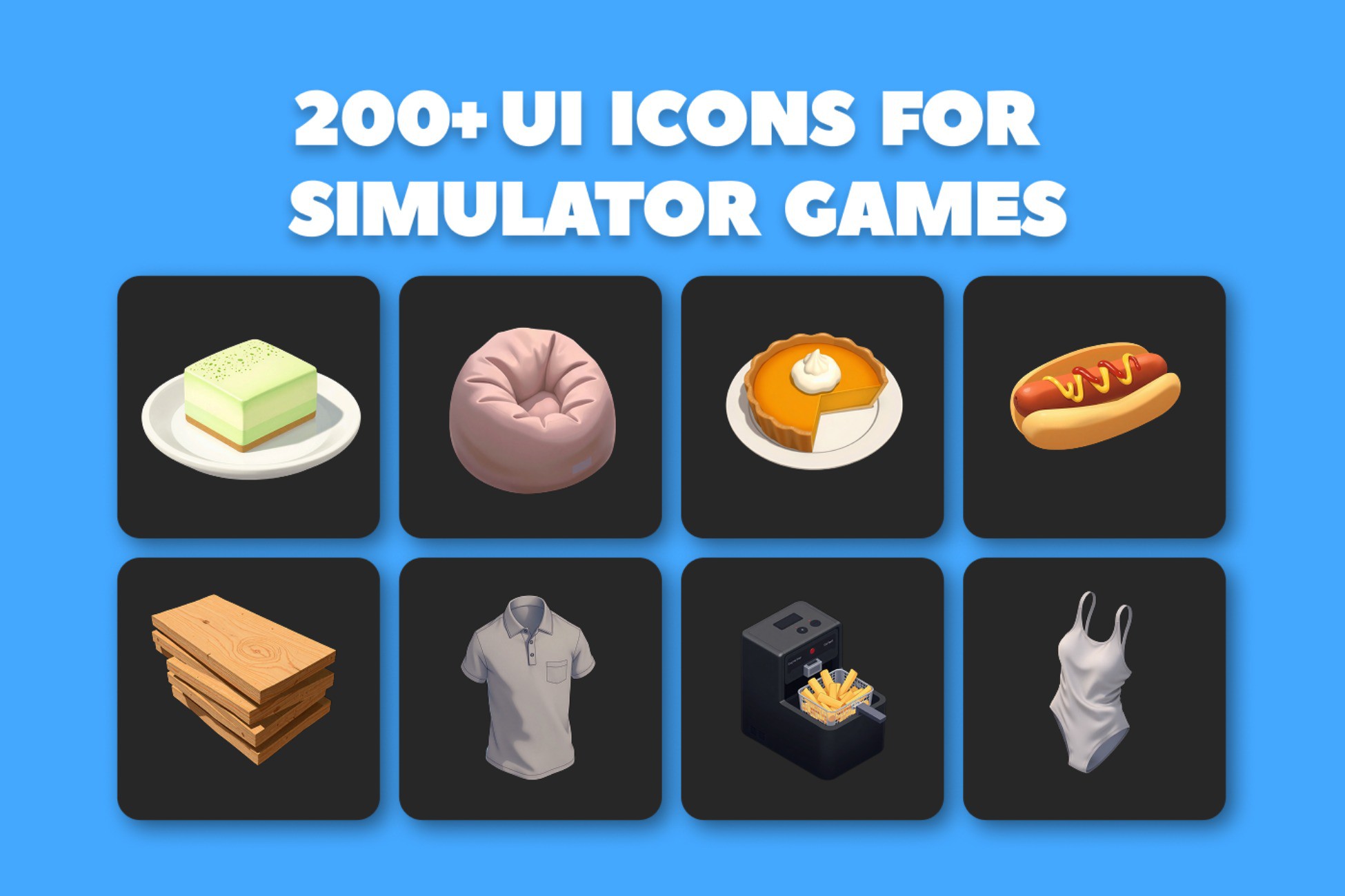 200+ Premium UI Icons for Simulation Games | 2D Icons | Unity Asset Store