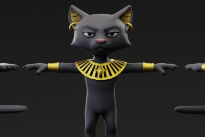 Egyptian Cat - Rigged 3D Character