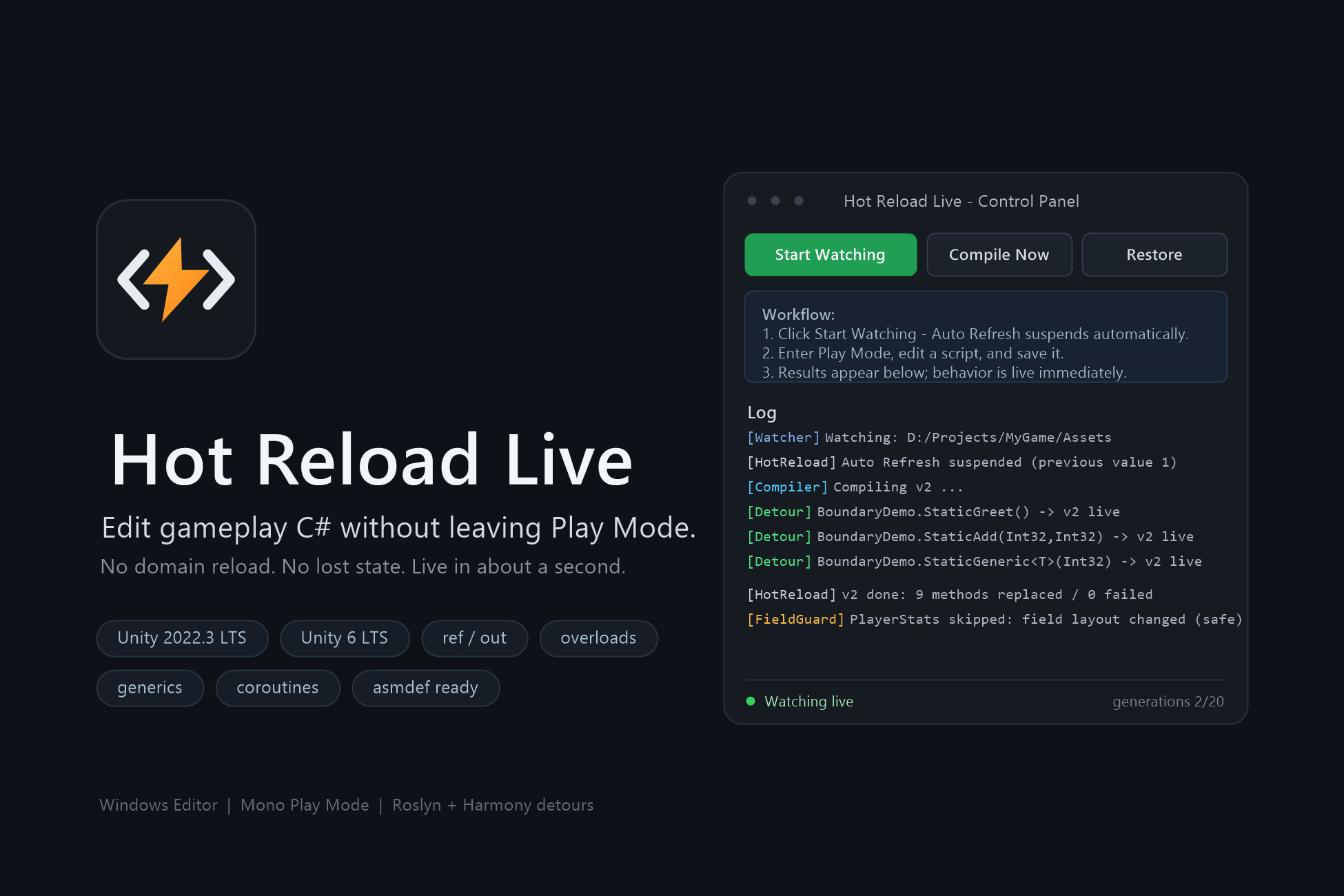 Hot Reload Live | Utilities Tools | Unity Asset Store