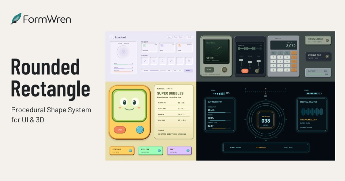 Rounded Rectangle: Procedural Shape System for UI & 3D | GUI Tools ...