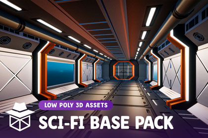 Low Poly Modular Sci-Fi Base Pack