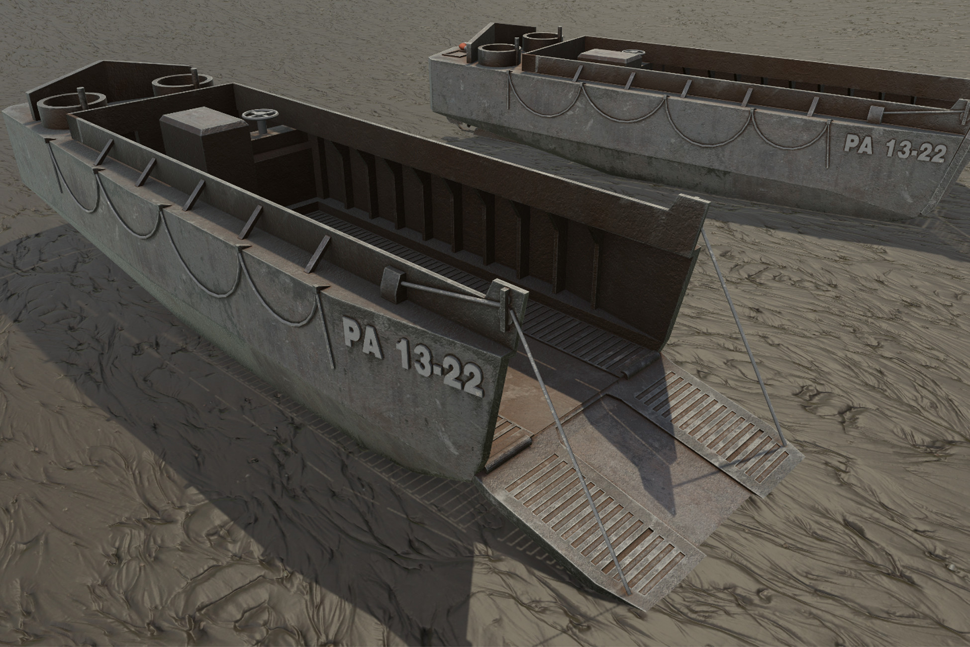 LCVP Landing Boat 3D Sea Unity Asset Store