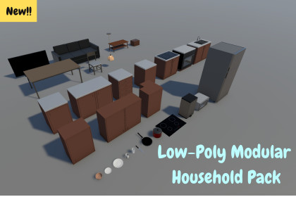 3D Low-Poly | Modular Household Starter Pack