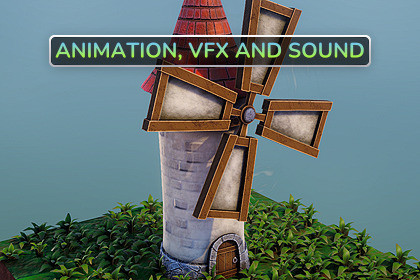 Stylized Wooden Windmill