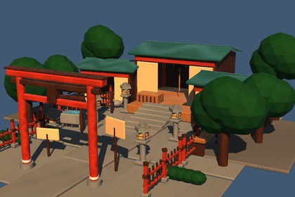 Japanese Shrine & Approach - URP Environment Kit