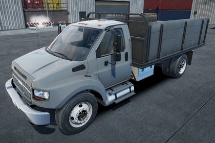 Flatbed truck with cargo