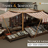 Medieval Fish Market Stalls & Seafood Display Props Pack Vol. 1