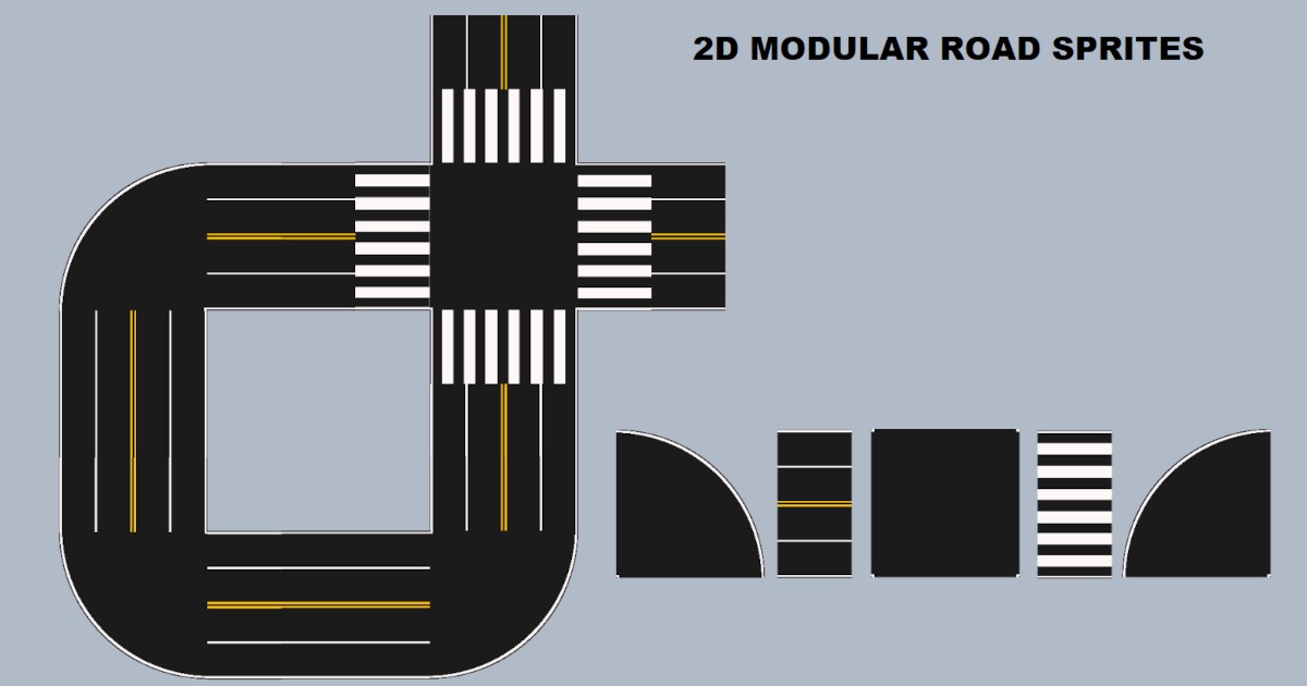 2D MODULAR ROAD | 2D | Unity Asset Store