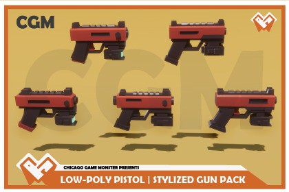 Low-Poly Pistol | Stylized Gun Pack