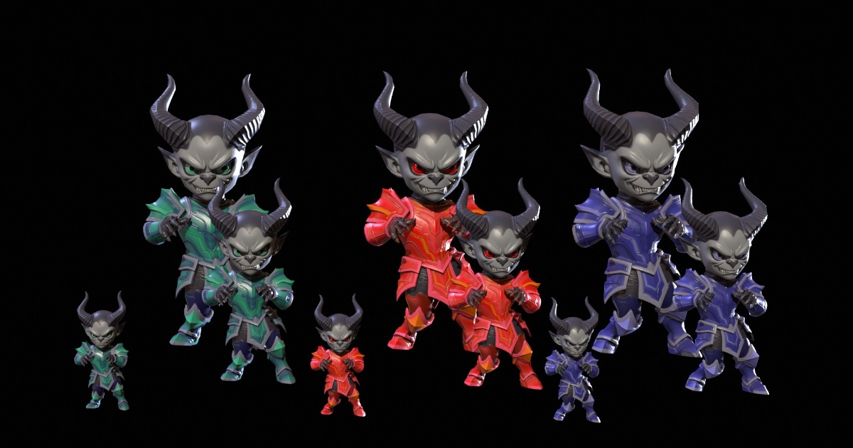 ChibiDemon5 Pack1 | 3D Creatures | Unity Asset Store