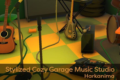 Stylized Cozy Garage Music Studio