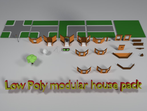 Low Poly Modular house pack | 3D 工場 | Unity Asset Store