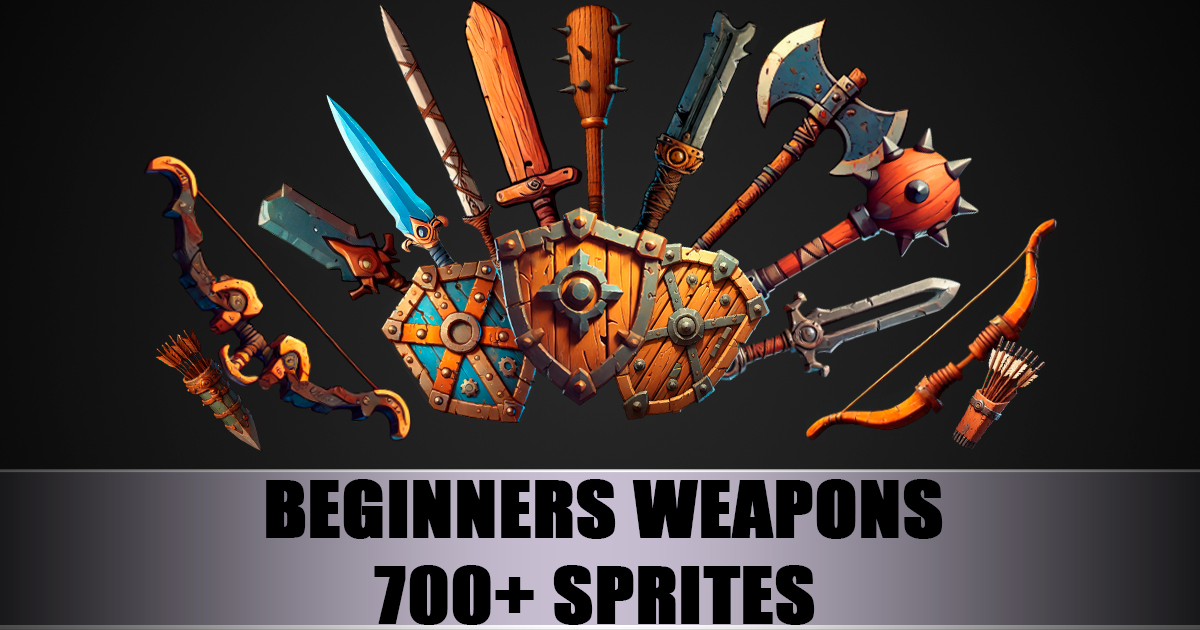 Beginners Weapons - 700+ Sprites | 2D | Unity Asset Store