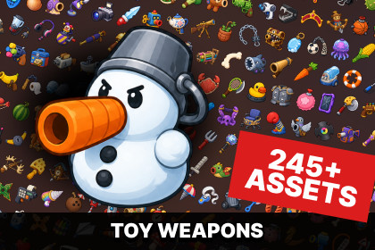 Toy Weapons Fantasy Arms Shields Blasters Game Props Icons Pack