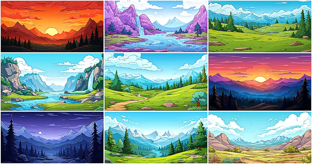 BACKGROUND - Cartoon Mountain 2 | 2D Environments | Unity Asset Store