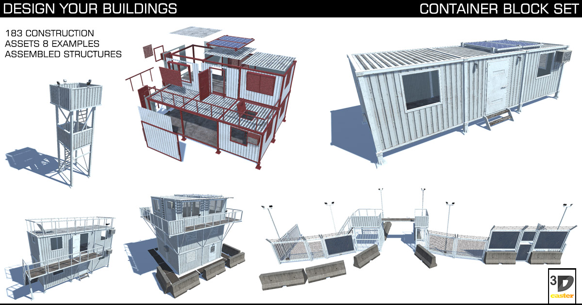 Modular Containers Buildings | 3D Industrial | Unity Asset Store