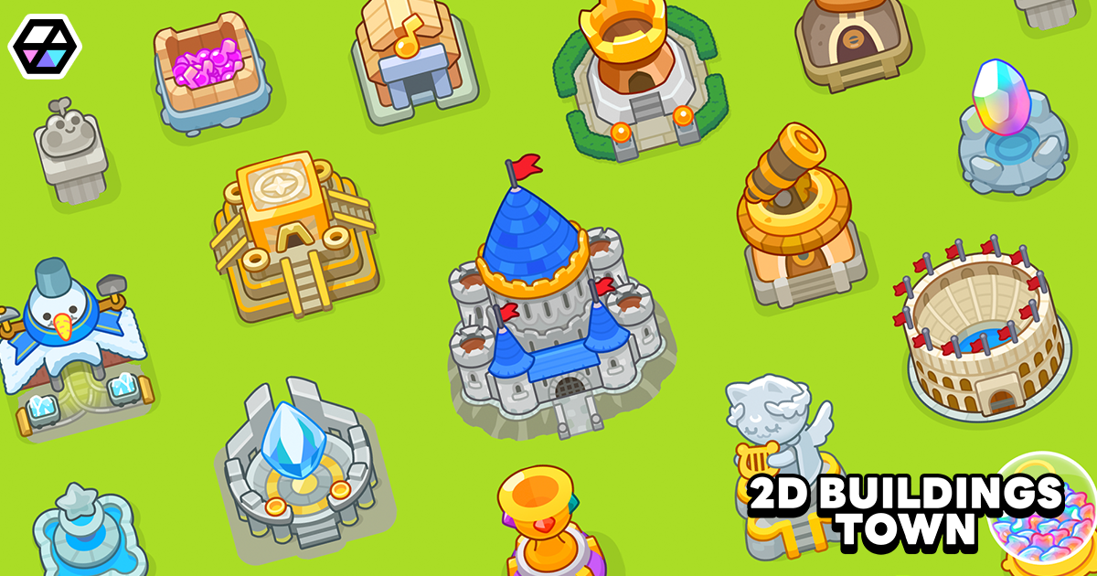 Basic Town Layout For Unity 2D Buildings - Town | 2D Environments | Unity Asset Store