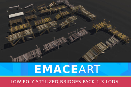 Low Poly Bridges Pack 1-3 LODS