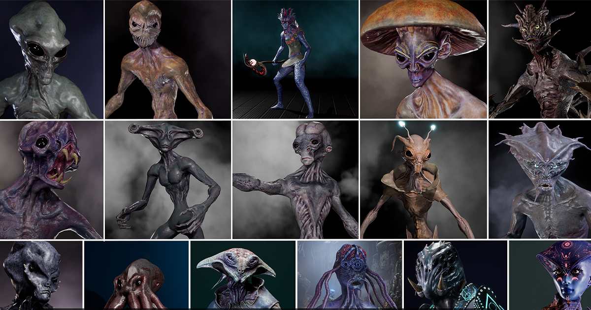 Alien Mega Pack 16 Characters | 3D Creatures | Unity Asset Store