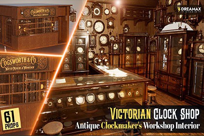 Victorian Clock Shop - Antique Clockmaker's Workshop Interior Vol. 1