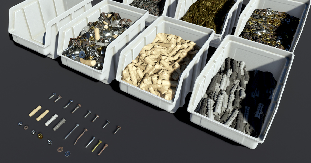 HQ PBR Screws, Bolts and Dowels 3D 道具 Unity Asset Store