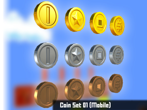 Material Coin Unity Coin Set 01 (Mobile) | 3D 道具 | Unity Asset Store