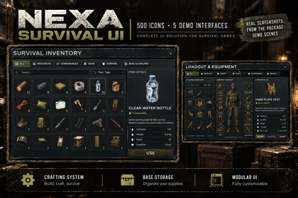 Survival UI Kit – 500 Icons & 5 Demo Screens