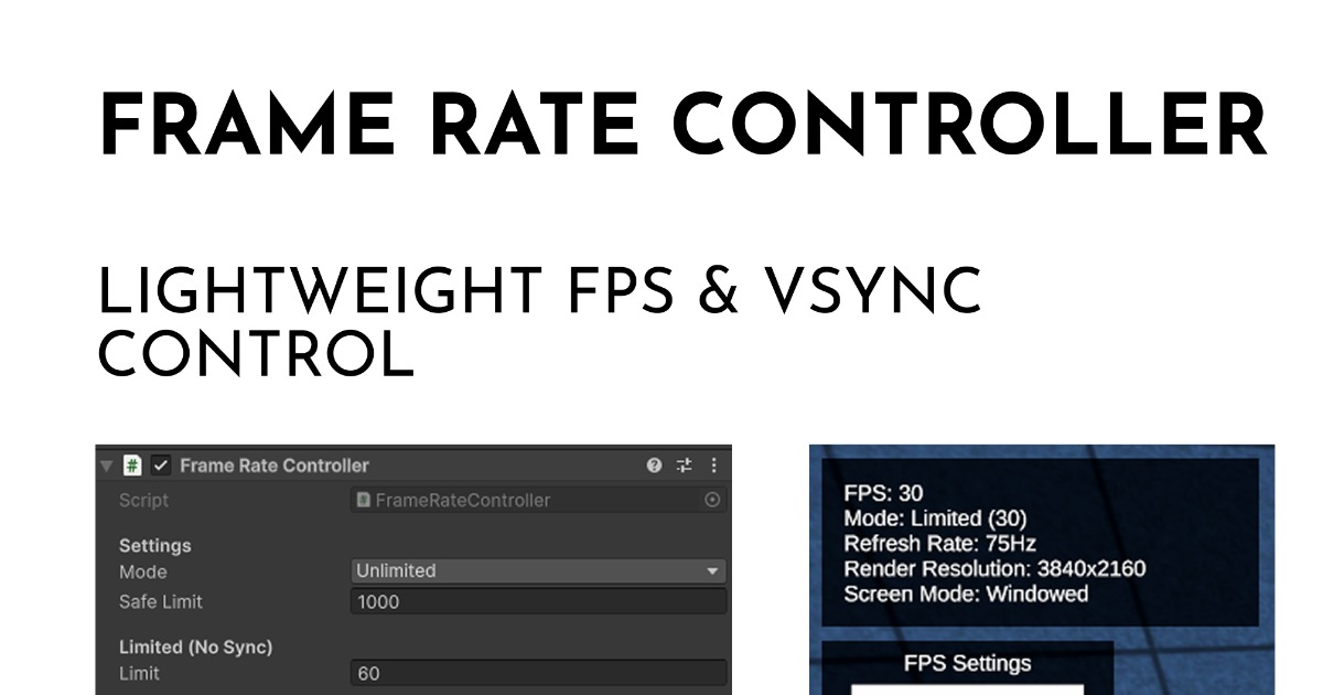 Frame Rate Controller | Utilities Tools | Unity Asset Store