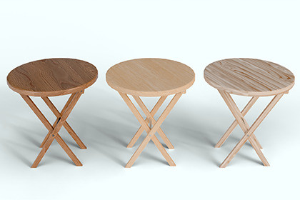 Compact Round Wooden Stool 3 Color Options
