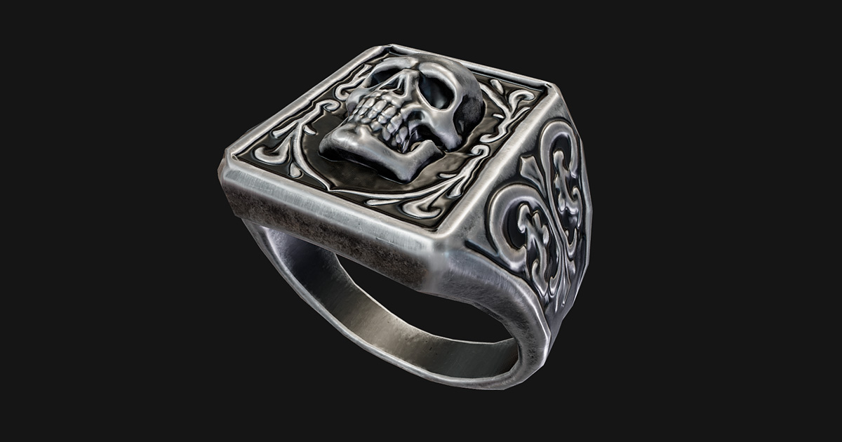 Ring Unity Asset Skull Shield Ring - Game Ready 3D Model | Props | Unity Asset Store