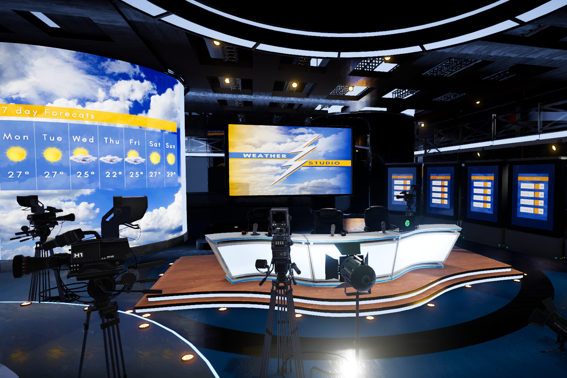 Empty Weatherstudio Weather TV Studio 2. (URP) | 3D Interior | Unity Asset Store
