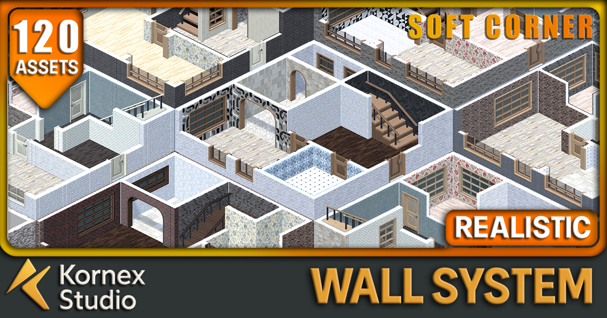 Kornex Interior: Wall System Pack 1 | 3D Interior | Unity Asset Store