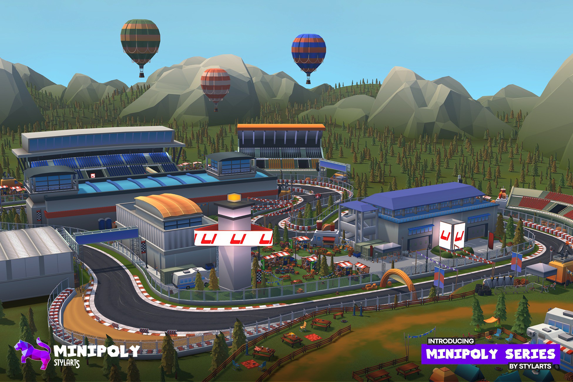 Minipoly Series - Race Track ( Stylized Lowpoly Environment ), image 1