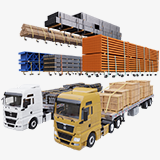 Heavy Truck 04 Flatbed Load Trailer URP HDRP Textures