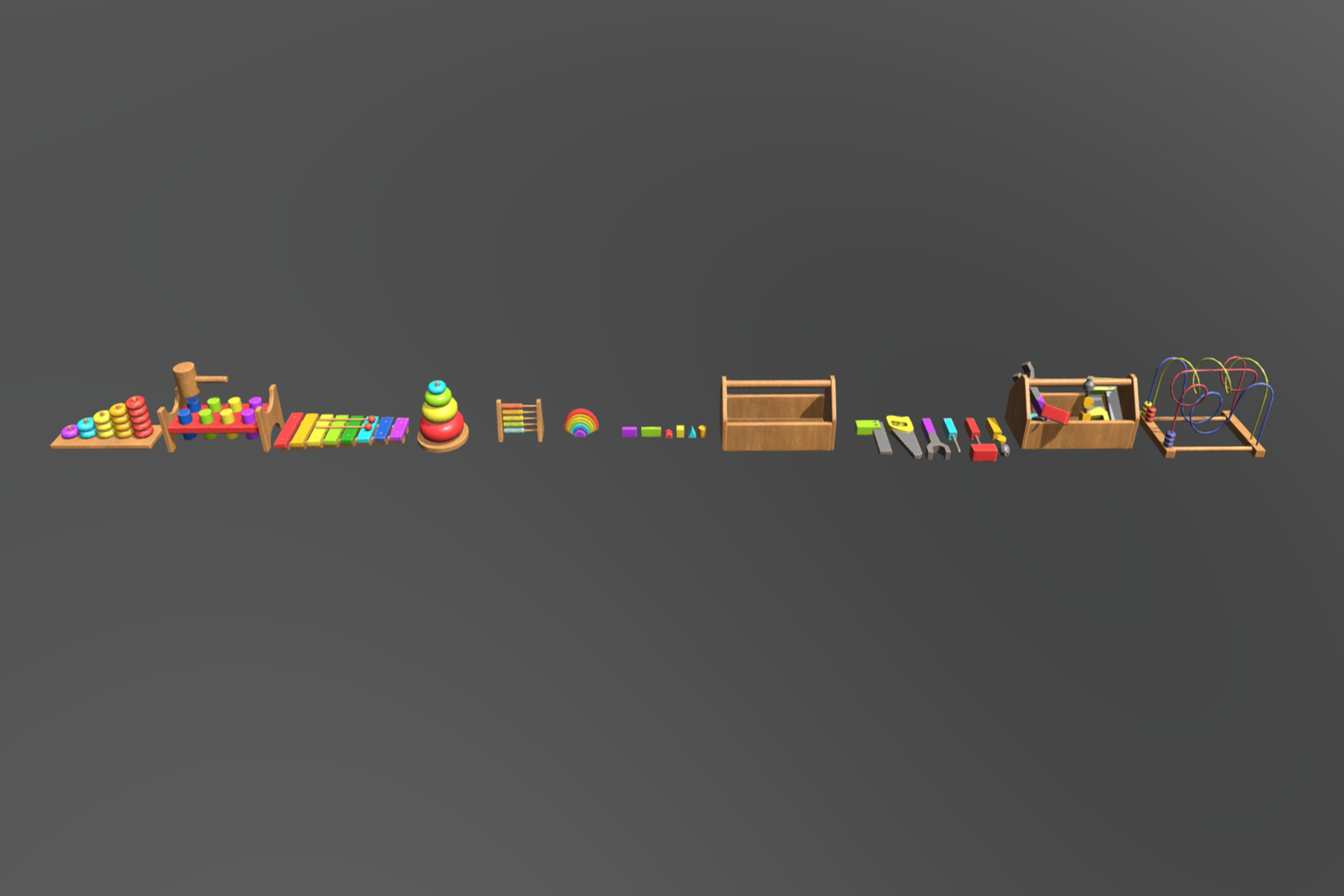 Children's Wooden Toys Baby Toys Pack | 3D Props | Unity Asset Store